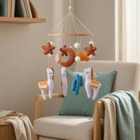 Baby Mobile with Alpaca Felt Llama Nursery Mobile Desert-Themed Cozy for Newborns
