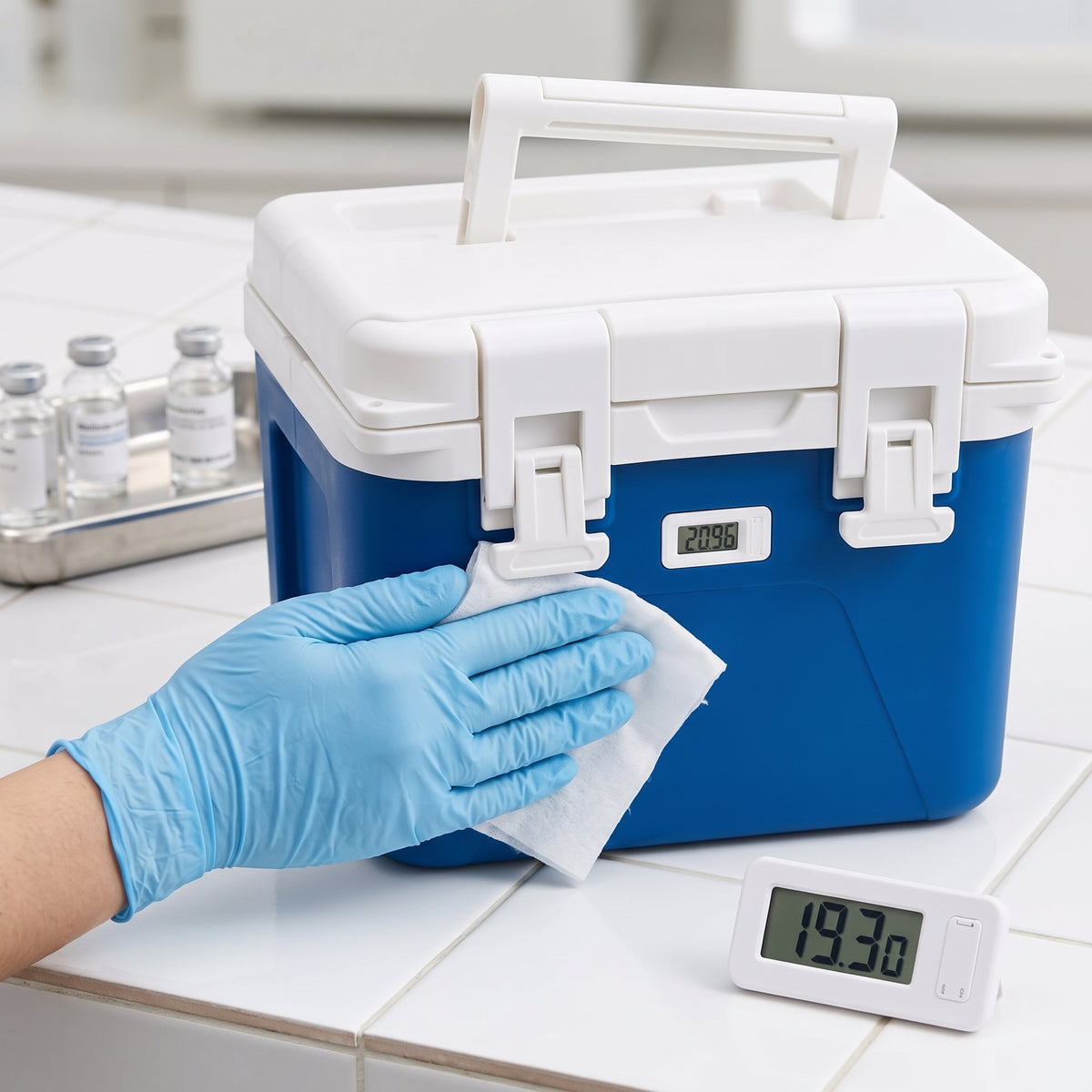 Portable Medical Vaccine Cooler Box with PU Insulation for Specimen Transport