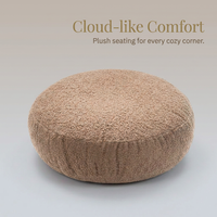 Round Teddy Fleece Floor Cushion, Large Floor Cushion Seating, Soft Thick Floor Pillow, Modern Minimalist Seat Pad, Balcony Decor Pillow