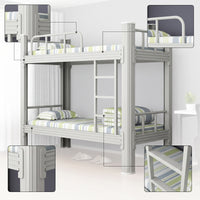 Metal Bunk Bed Space-Saving Bunk Bed with Ladder Furniture for Teens, Students, Small Bedroom, Dormitory, Shared Room