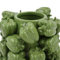 Vase with Raised Pepper Shapes Glossy Sculptural Vase Textured Vessel for Decorators, Homeowners, Living Room, Centerpiece, Home Decor