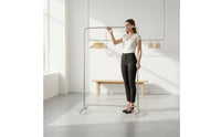 With Wheels Freestanding Clothes Hanging Easy to Move Rolling Clothes Rack Heavy Duty Stainless Steel Clothing Rack Minimalist Design for Bedroom