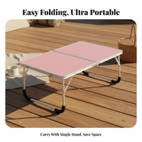 Aluminum Alloy Frame Foldable Laptop Table Lightweight Portable Laptop Table Space Saving Portable Bed Desk Multi-Purpose for Students, Telecommute Workers, Outdoor, Travel, Dorm Room, Bedroom