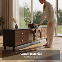 Nostalgic Television Cabinet Stand with Drawers Vintage Aesthetic Wide TV Stand Versatile Living Room Storage for Homeowners, Families, Lounge