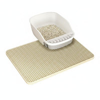 Antilitter-capturing hexagonal Litter Trapping Mat Doublelevel Design Pet Accessory Easy to Clean Floor Protector Waterresistant Bottom for feline Owners, Apartment Dwellers, Indoors, Home, Bathroom
