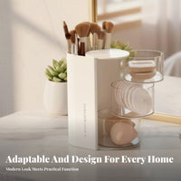 Rotating Cosmetic rotating organizer particle-proofresistant with Lid Makeup Organizer for Women, Teens