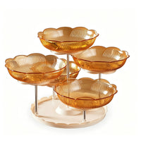 Rotating Snack Tray Modern Rotating Fruit Tray Space-Saving for Parties