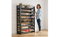 Space-Saving Design Multi-Tier Shoe Rack Large Capacity Carbon Steel Utility Rack Easy Assembly Shelving Unit Adjustable Shelves for Garage