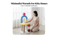 Chair-Shaped Feline Climber Multi-Functional Feline Activity Climber Sturdy and Stable Sharpening Post for Feline Owners, Indoors, Apartment