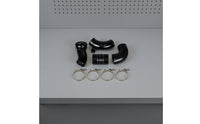 Glossy Black Intercooler Pipe Kit with Silicone Hose Aluminum Intercooler Pipe Kit with T-Clamps Lightweight Sturdy for Truck Owners, Mechanics, Engine Bay