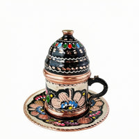 Hand-Painted Metal Serving Piece Floral Patterns Ornate Metal Tableware Home Decor Item Multicolor Embossed
