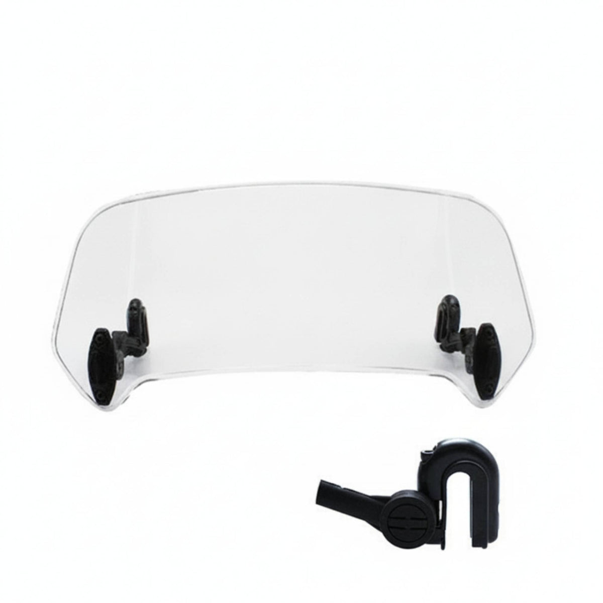 Adjustable Motorcycle Windshield with Brackets Curved Motorcycle Windscreen with Clamps Universal Flyscreen Safeguarding for Motorcyclists