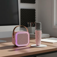 KTV Effects Wireless Handheld Transmitter and Speaker Set Noise Reduction Portable Bluetooth Singing Machine Colorful LED Lights Audio Equipment for Outdoor