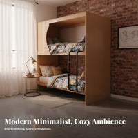 Modern Loft Bed Space Saving Bunk Bed with Storage Sturdy Metal Frame Bedroom Furniture for Students, Young Adults, Dormitory, Student Accommodations