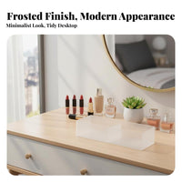 Frosted Finish adaptable Storage Tray Space-Saving Desktop Organizer Stackable Design Minimalist aesthetic for Makeup lovers, Office Workers, Bedroom, Bathroom, Cabinet, Craft Room