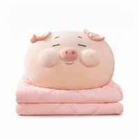Pig Pillow with Blanket Soft Pig Cushion Blanket Cute Bedding Car