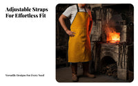 Heat Resistant Metalworking Apron Full Coverage Leather Bib for Welders, Metalworkers