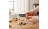 Multifunctional Electric Wire Stripper Plier Two-Tone Grips Wire Stripper Plier Spring-Loaded Stripping Pliers Steel Body for Electricians, Electrical Work