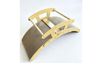Corrugated Cat Scratcher Rocker Rocking Cat Rocker with Feather Toy Wooden Pet Furniture Curved for Cats, Kittens, Living Room, Bedroom