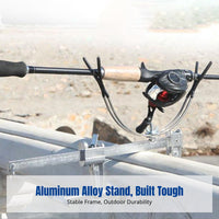 Adjustable Metal Raft Rod Holder, Aluminum Alloy Stand for Boat, Bridge, Pier Fishing