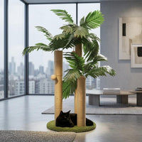 Botanical Design Cat Climber Cloth Leaves Cat Scratching Pole Decorative