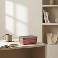 Food Container Rectangular Food Container with Lid Shiny Box for Commuters, Campers, Workday Meal, Camping, Travel
