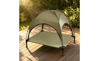 Arched Dog Cot with Canopy Oxford Cloth Elevated Pet Cot Fiber Tube Canopy Pet Bed Indoor-Outdoor for Dogs