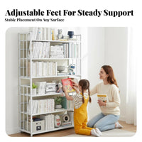 Industrial Aesthetic Multi-Tier Exposed Bookshelf Space-Saving Design Multi-Tier Exposed Bookcase Large Capacity Shelving Unit Sturdy Construction for Book Lovers, Students, Homeowners, Living Room, Study, Bedroom, Entryway