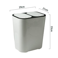 With Lid Double Compartment Trash Can Nordic Design Double Barrel Garbage Can Wet Dry Separation Bin for Kitchen, Living Room, Office