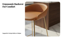 Minimalist Design Upholstered High Stool With Backrest Bar Chair Back Support Indoor Seating Comfortable for Homeowners, Interior Designers, Restaurant Owners, Counter, Kitchen, Cafe, Dining Room