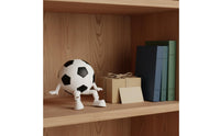 Stress Relief Sitting Soccer Ball Figurine Articulated Legs Desktop Soccer Decor Creative Design Football Character Ornament Sports Aesthetic for Children, Office, Car Dashboard, Bookshelf