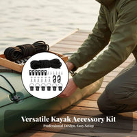 Kayak D-Loop Tie down Kit Long-Lasting Nylon Kayak Bungee Rigging Kit Paddle Boat Deck Loop Hardware Set Water-Resistant Grade