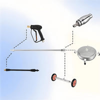 2 Pieces 4000 PSI Rated 1/4 Inch Quick Connect Wand Anti-Rust Pressure Washer Extension Wand Cleaning Tool Accessory