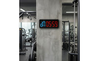 Large Display LED Gym Timer Adjustable Brightness Workout Timer Customizable Interval Clock with Wall Mount Bright for Athletes, Fitness Studio