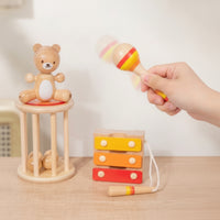 4 Pieces Percussion Toy with Xylophone Rhythm Wooden Percussion Set Educational Wooden Xylophone for Playroom