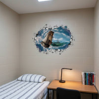 3D Sport Wall Decal Self Broken Wall Football Sticker Peel and for Teenagers, Kids, Bedroom, Dorm Room