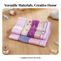 Ita Bag Decoration Ribbons DIY Crafting Flower Making Ribbon Kit Patterned Craft Ribbon Set Assorted Designs Variety Pack