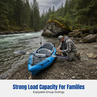 Inflatable Kayak, Durable Canoe, Thickened, Wear-Resistant, Fishing & Drifting Boat