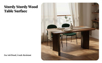 French Retro design Rectangular Meal Table mid-centuryera Modern Design Rectangular Wood Table long-lasting and Sturdy Household Furniture Easy to Clean for Families, Homeowners, Hosts, Dining Room, Kitchen, Home