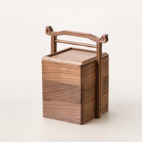 Three Layer Snack Holder Portable Wooden Box with Handle Organized Snack Container with Compartments for Living Room