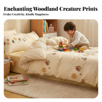 Infant Class A Safety Standard kids' Cartoon Print Bedclothes Skin-Friendly Cartoon Print Duvet Set Breathable Comforter Cover Ultra Soft for Children, Toddlers, Parents, Bedtime, Guest Room