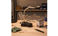 Soldering Helping Hands with Light Flexible Soldering Station with Weighted Lens Stand Hobbyists, Model Makers, Crafting