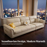 L-Shaped Chaise Sofa pet-resistant fabric Resistant L-Shaped Chaise Sectional Nordic design Living Room Furniture for Families, Small Spaces, Home, Lounge Area