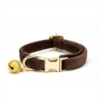 Velvet Cat Collared with Bell Adjustable Size Personalized Cat ID for Kittens, Small Dogs