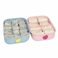 3 Pieces Compartmentalized Underwear Organizer Set Space Saving Drawer Divider With Lids Household Storage Foldable Design for Home Organizers, Students, homeowners, chest of drawers, Bedroom, Dorm Room