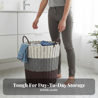 Large Capacity Hollow-ventilated Clothes Basket Ventilated Laundry Hamper adaptable Household Storage With Handles for Families, homeowners, Bathroom, Bedroom, play area, Living Room