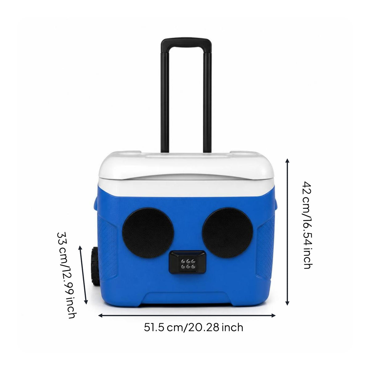 Ice Chest with Speaker Portable Wheeled Hard Ice Chest Insulated Rolling for Beach