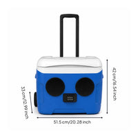 Ice Chest with Speaker Portable Wheeled Hard Ice Chest Insulated Rolling for Beach