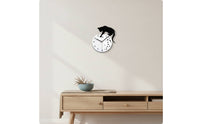 Wall Clock with Cat Silhouette Artistic Cat Silhouette Wall Clock Decorative Timepiece for Office, Cafe