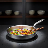 Honeycomb Wok Pan with Lid Multi-Ply Construction Flat Bottom Wok Smokeless Honeycomb Non Pan